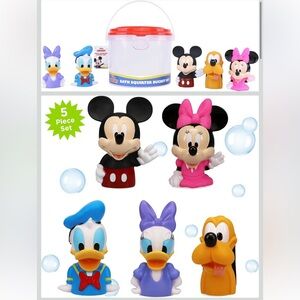 Mickey & Friends 5 Piece Bath Squirter Bucket Set *New In Package*